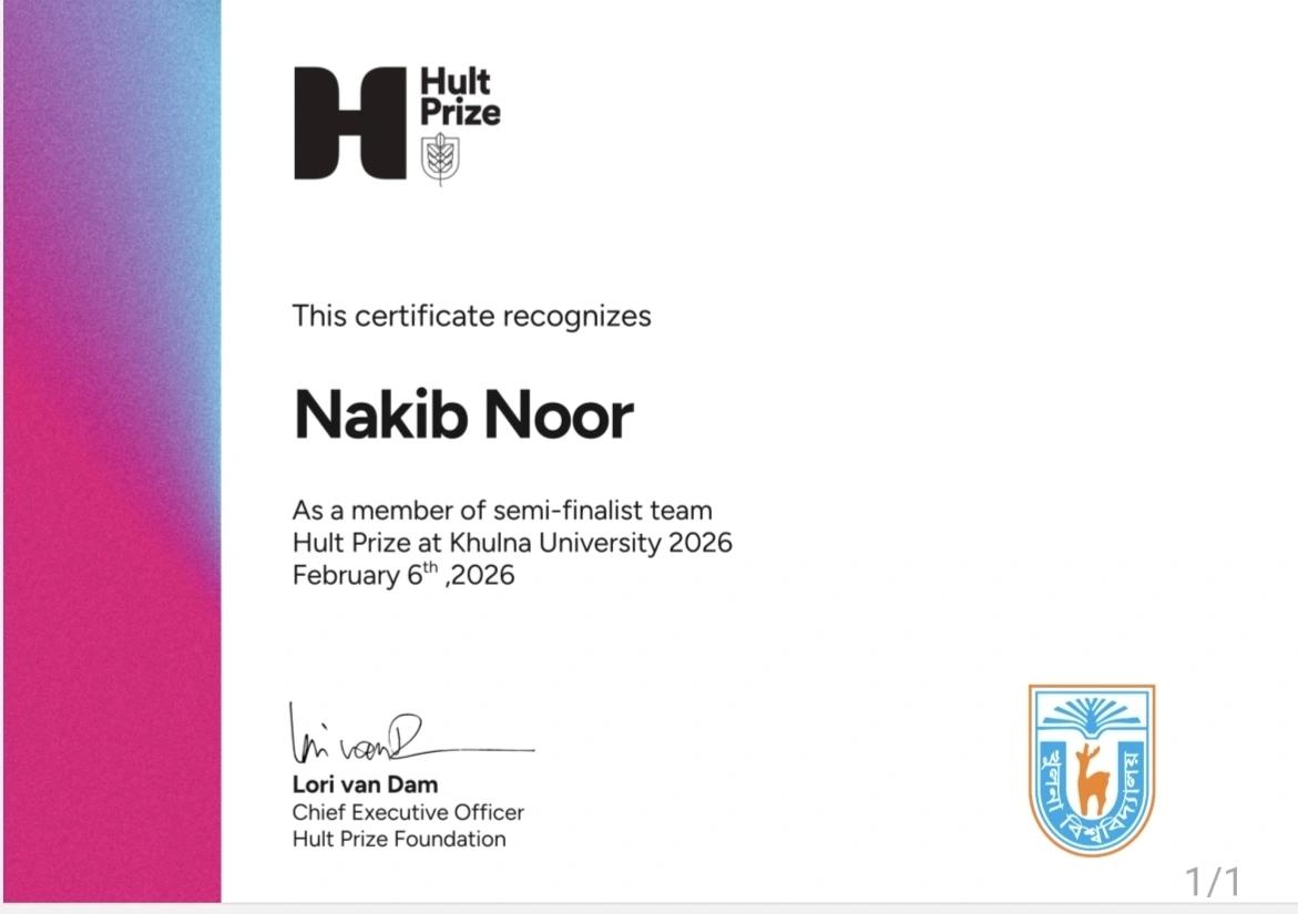 Hult Prize (KU Round) Certificate